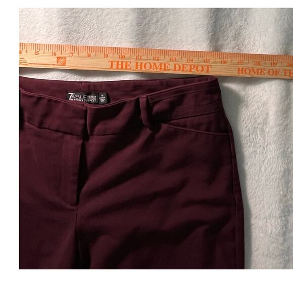 7th Avenue Design Studio Pants Sz 10 Wine Purple Business Casual Stretch - Picture 6 of 8